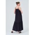 ASKILI OVERSIZE RAHAT KESİM GÜNLÜK SAHİL- BEACH PLAJ LACİVERT ELBİSE 
